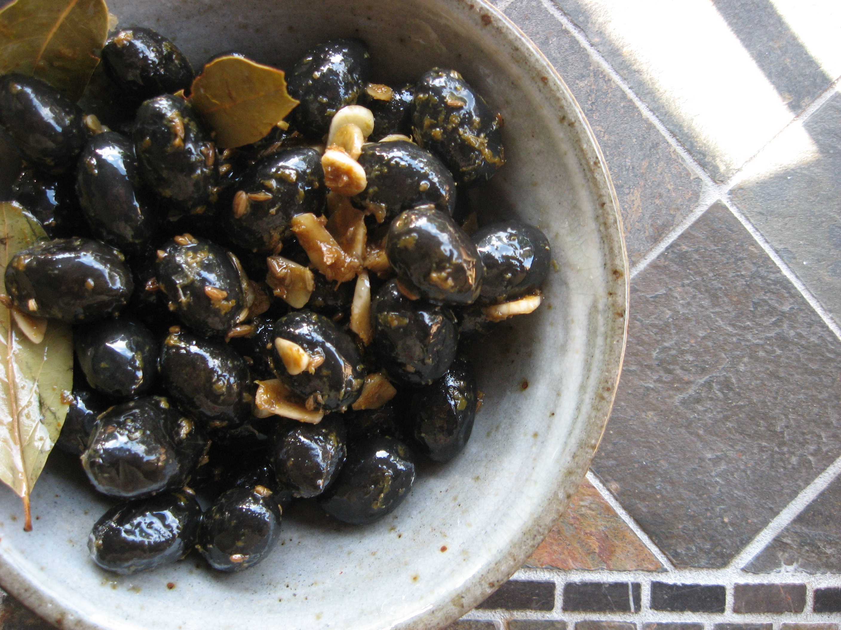 Black Olives Marinated with Orange and Fennel