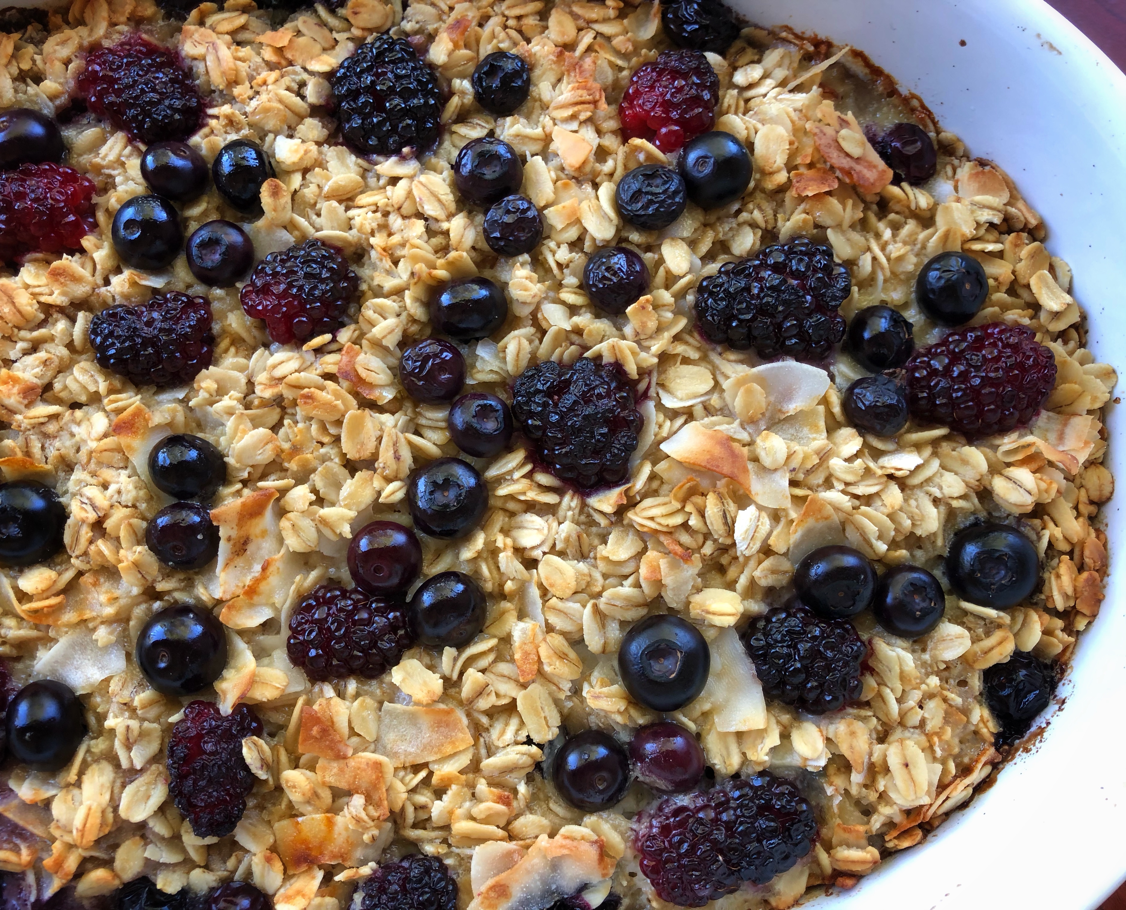 Coconut Baked Oatmeal with Fruit