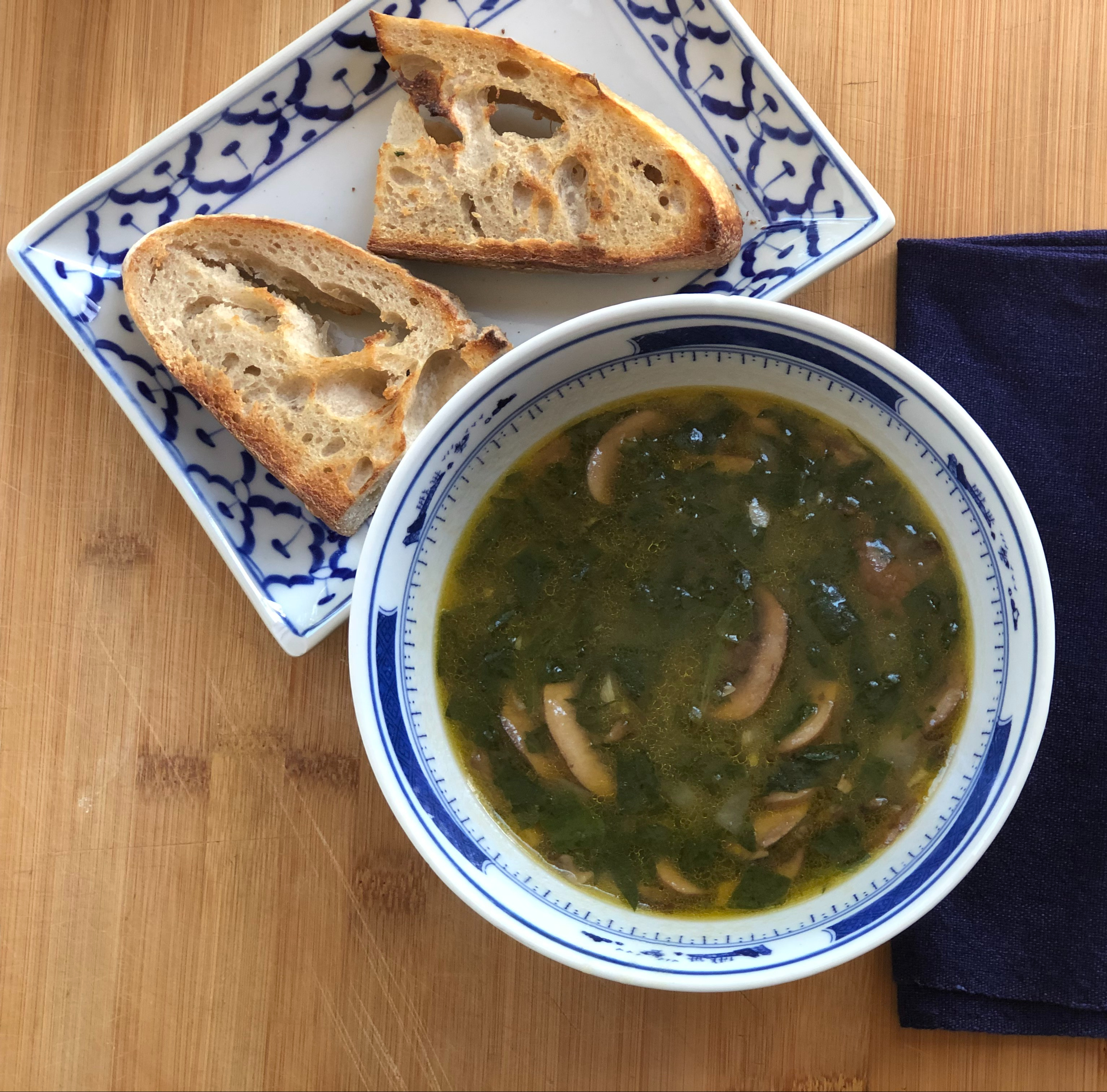 Vegan Portuguese Caldo Verde with Cremini