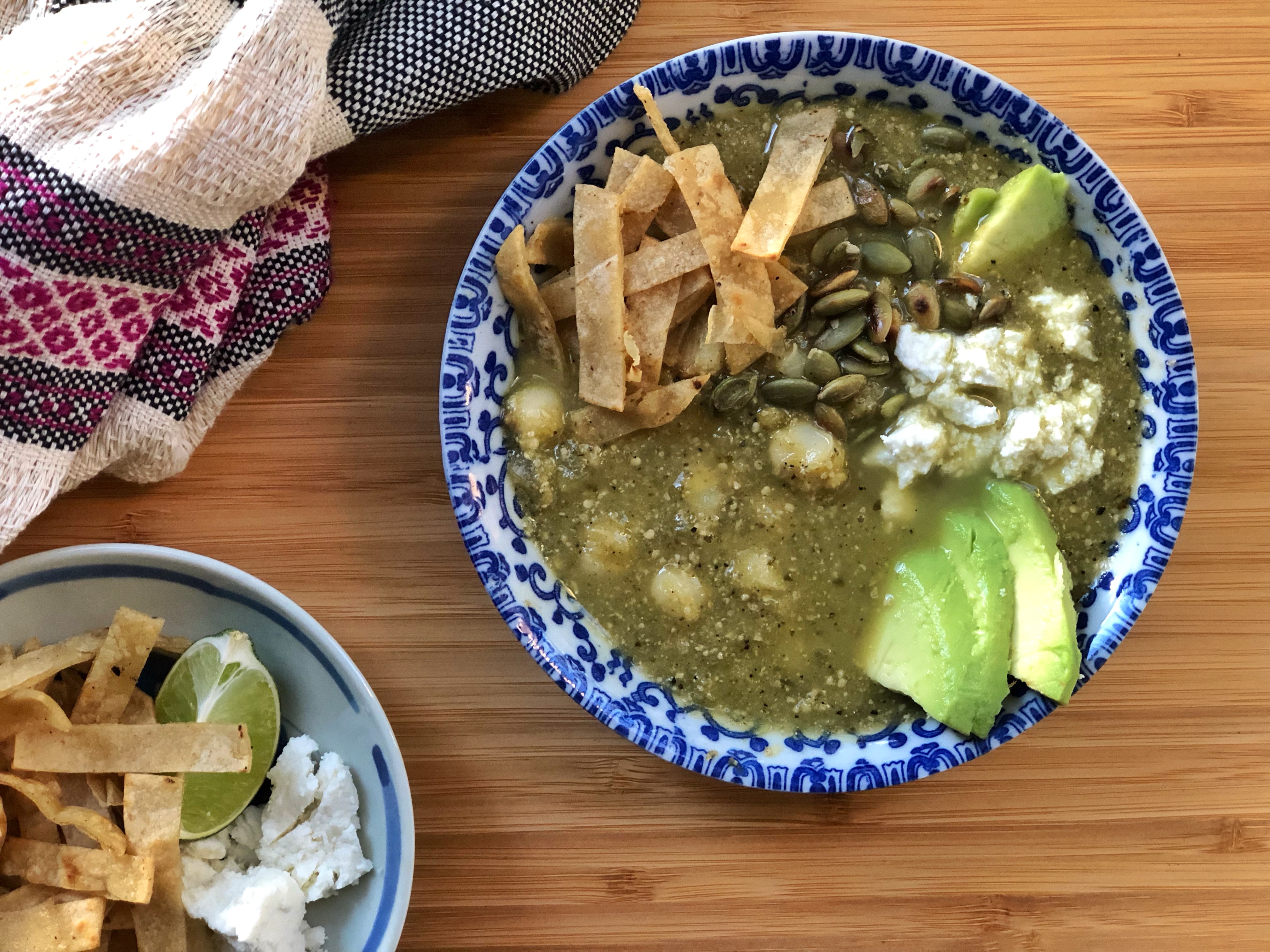 Pozole Verde with Pumpkin Seed Mole