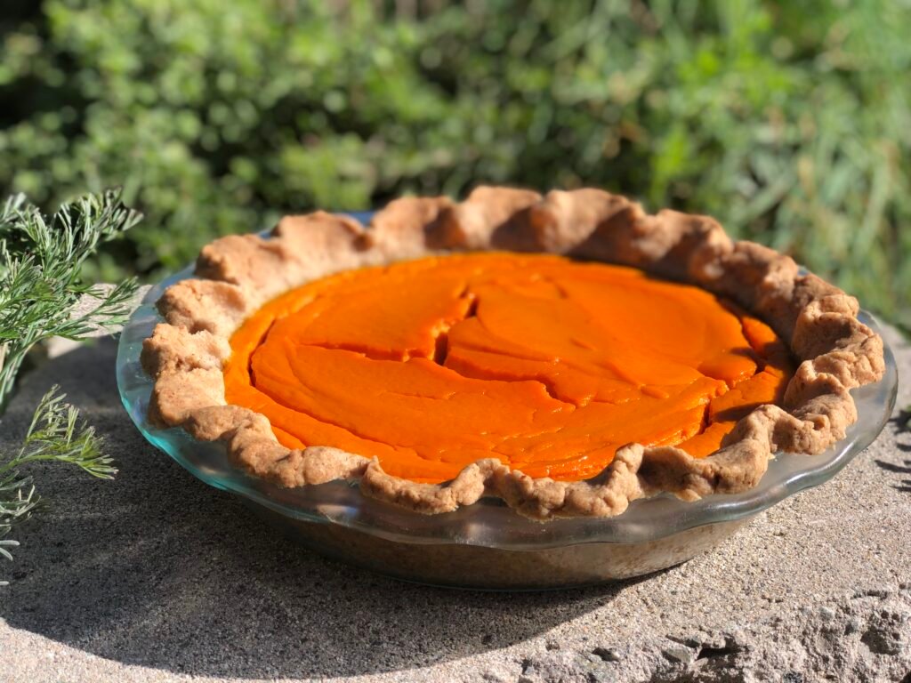 Thanksgiving Carrot Pie with Pecan Crust Two Jade Bowls