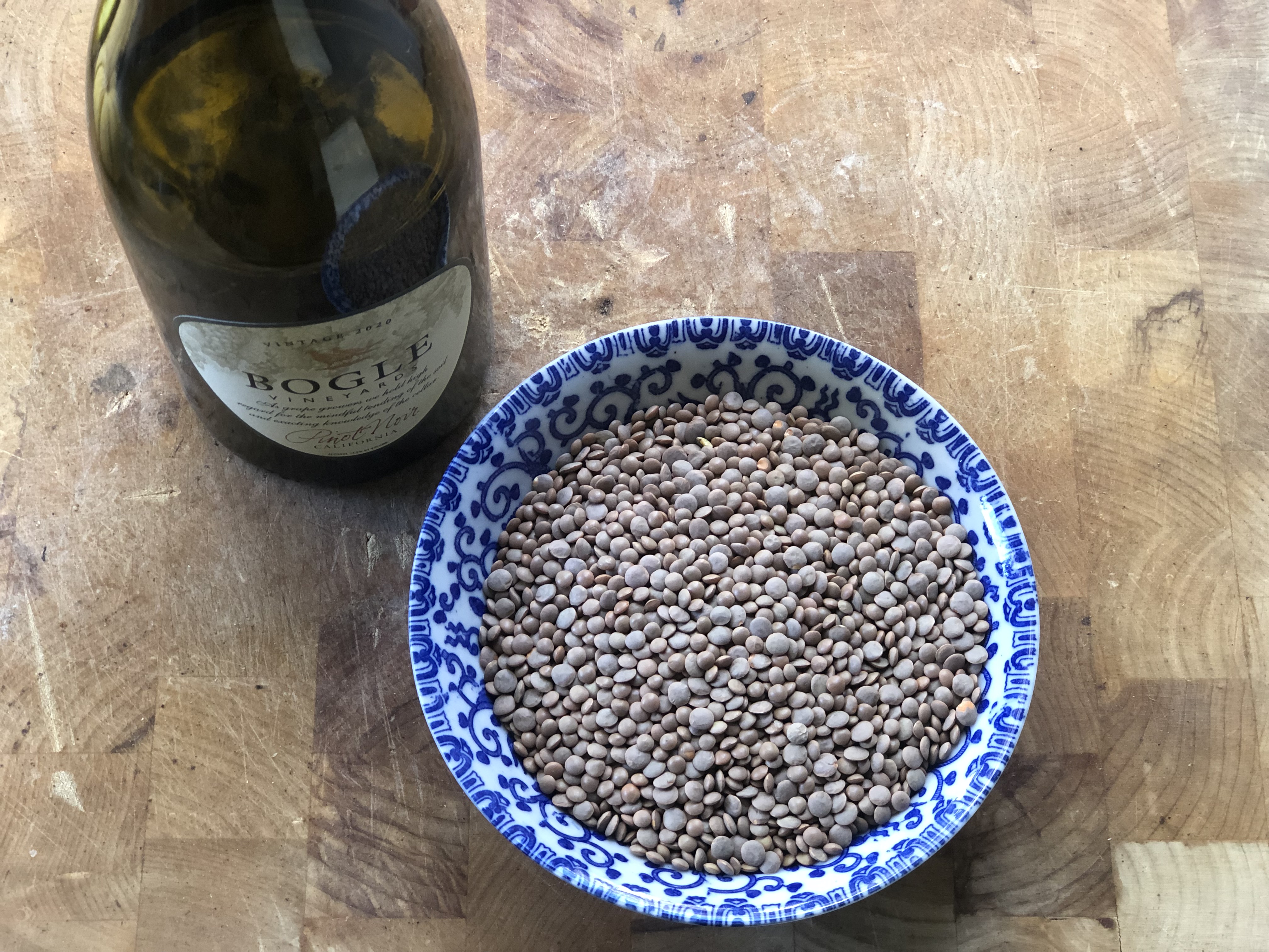 Lentils Braised in Red Wine