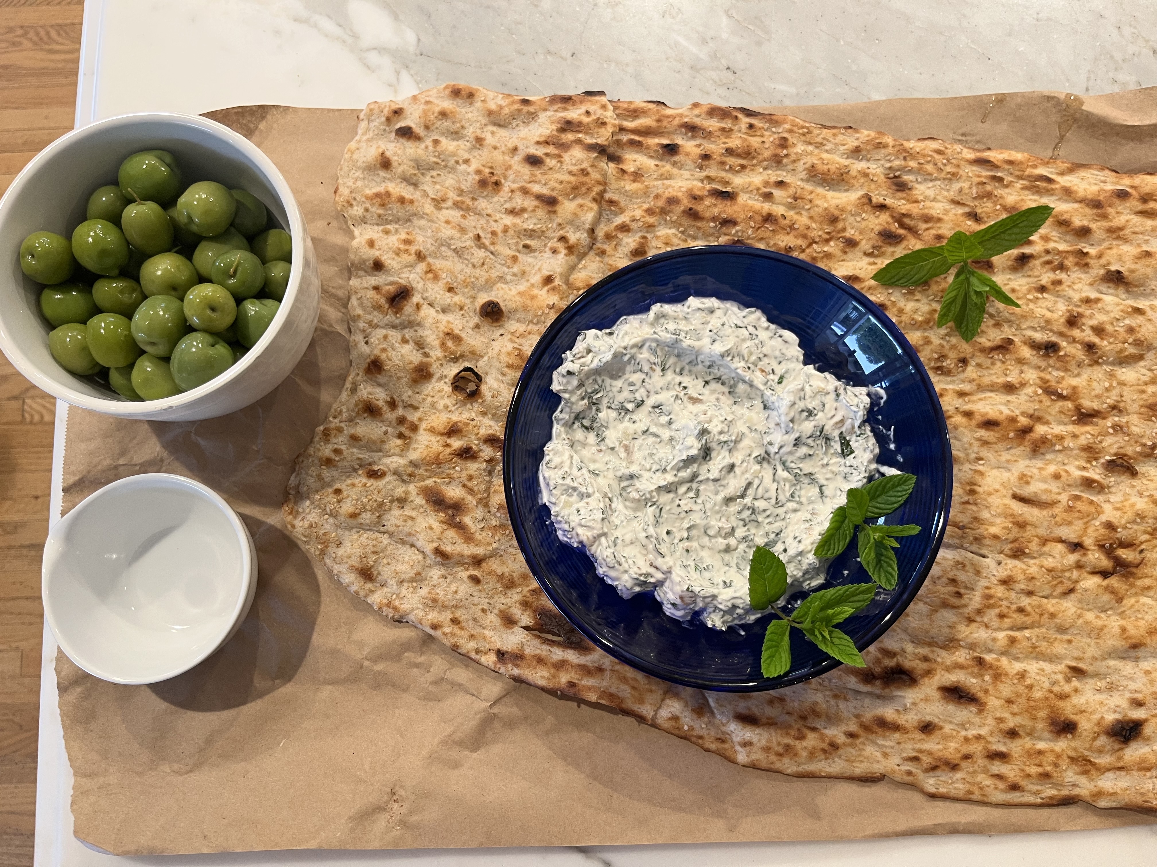 Syrian Yogurt with Walnuts, Mint & Garlic