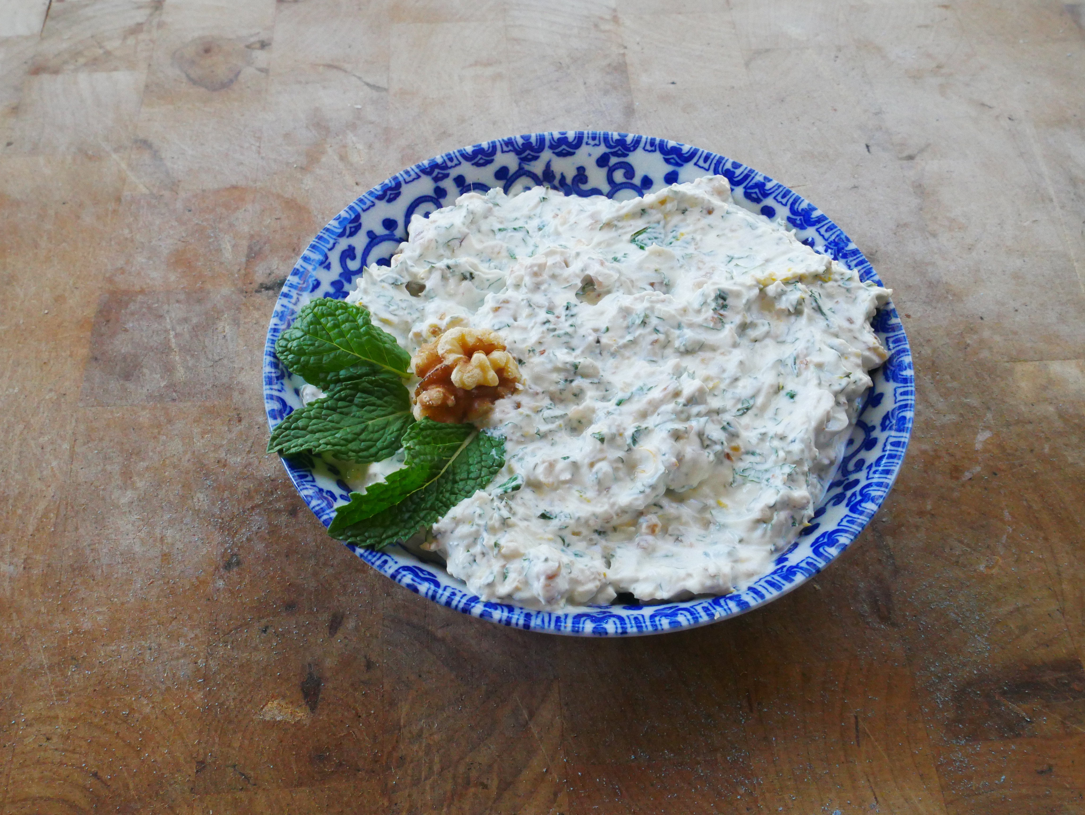 Syrian Yogurt with Walnuts, Mint & Garlic